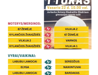 Startuoja 2026 metų Jurbarko rajono salės tinklinio 6x6 pirmenybės!